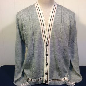 John Blair Vintage Cable Knit Cardigan sweater size XL